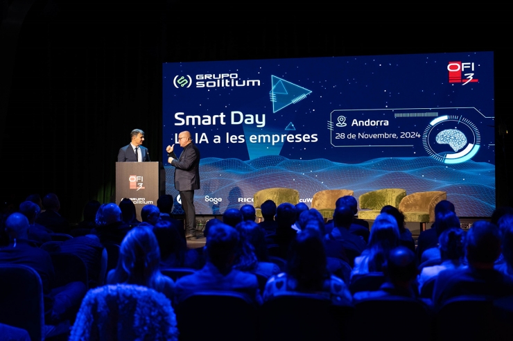 El secretari d'estat de Transformació Digital i Telecomunicacions, Marc Rossell, durant l'acte Smart Day a Unnic.